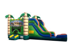 Tiki Bounce and Water Slide Combo