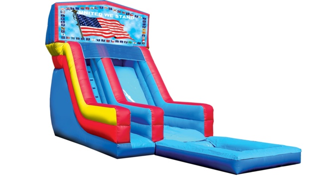 18' USA Flag Modular Water Slide with Pool