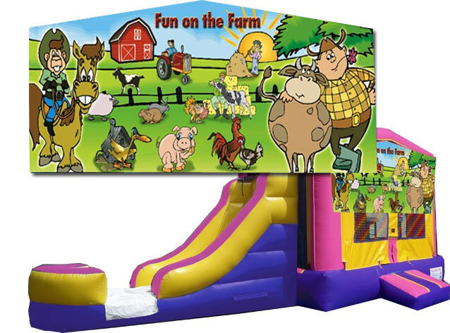 Fun on the Farm Pink Bounce Slide Combo (Wet or Dry)