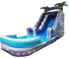 17.5ft Grey Tropical Water Slide Slide