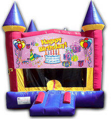 (C) Happy Birthday Girl Castle Bounce House