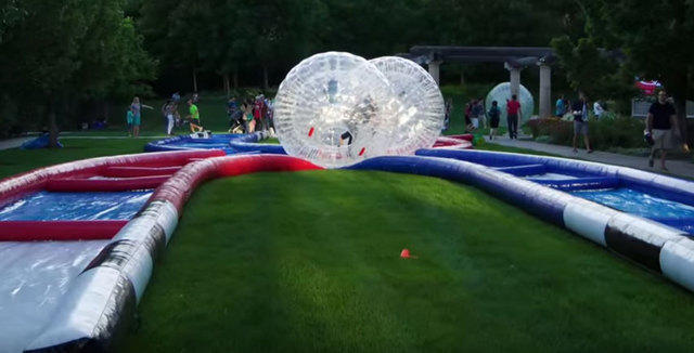 (B) 2 Zorb Balls with a Track - 105ft Long