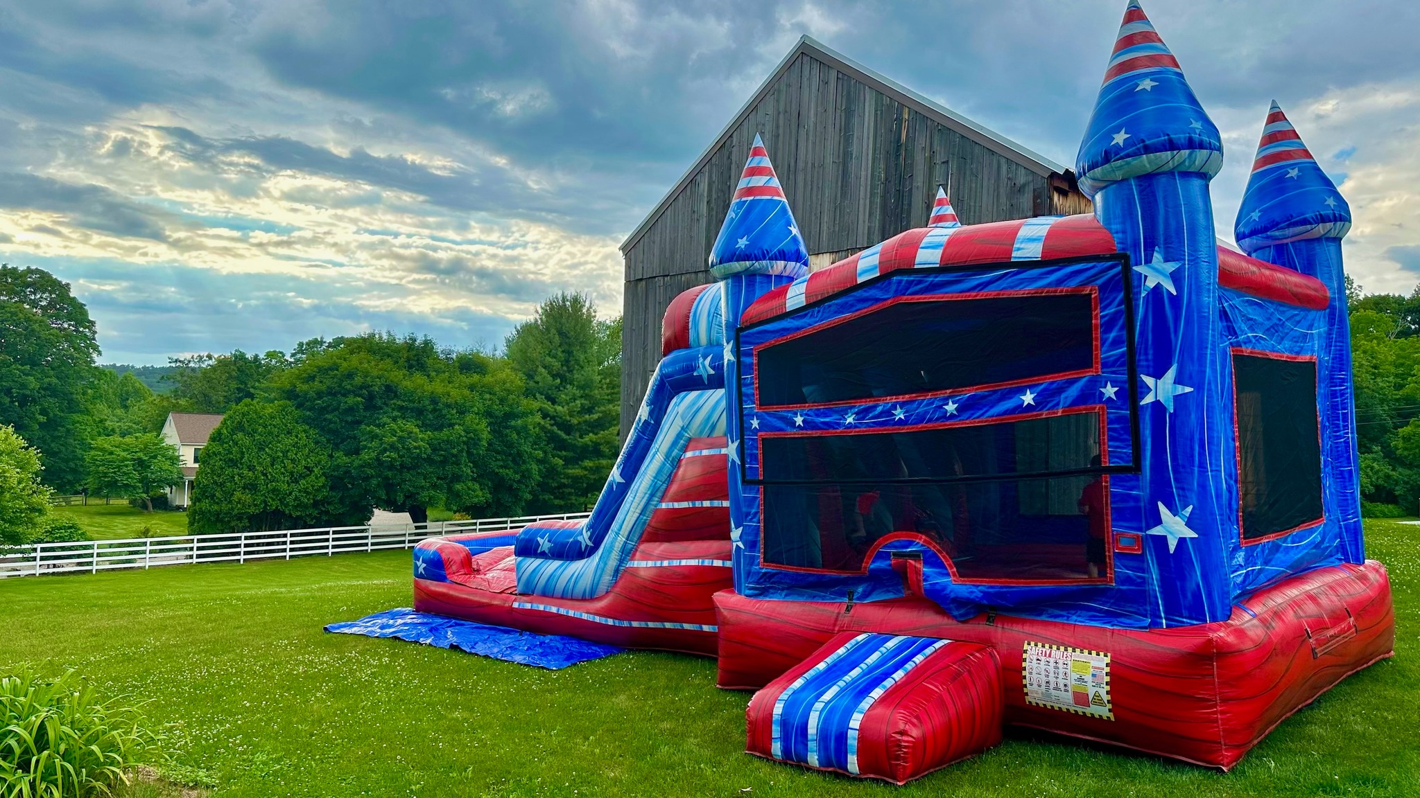 bounce house with slide