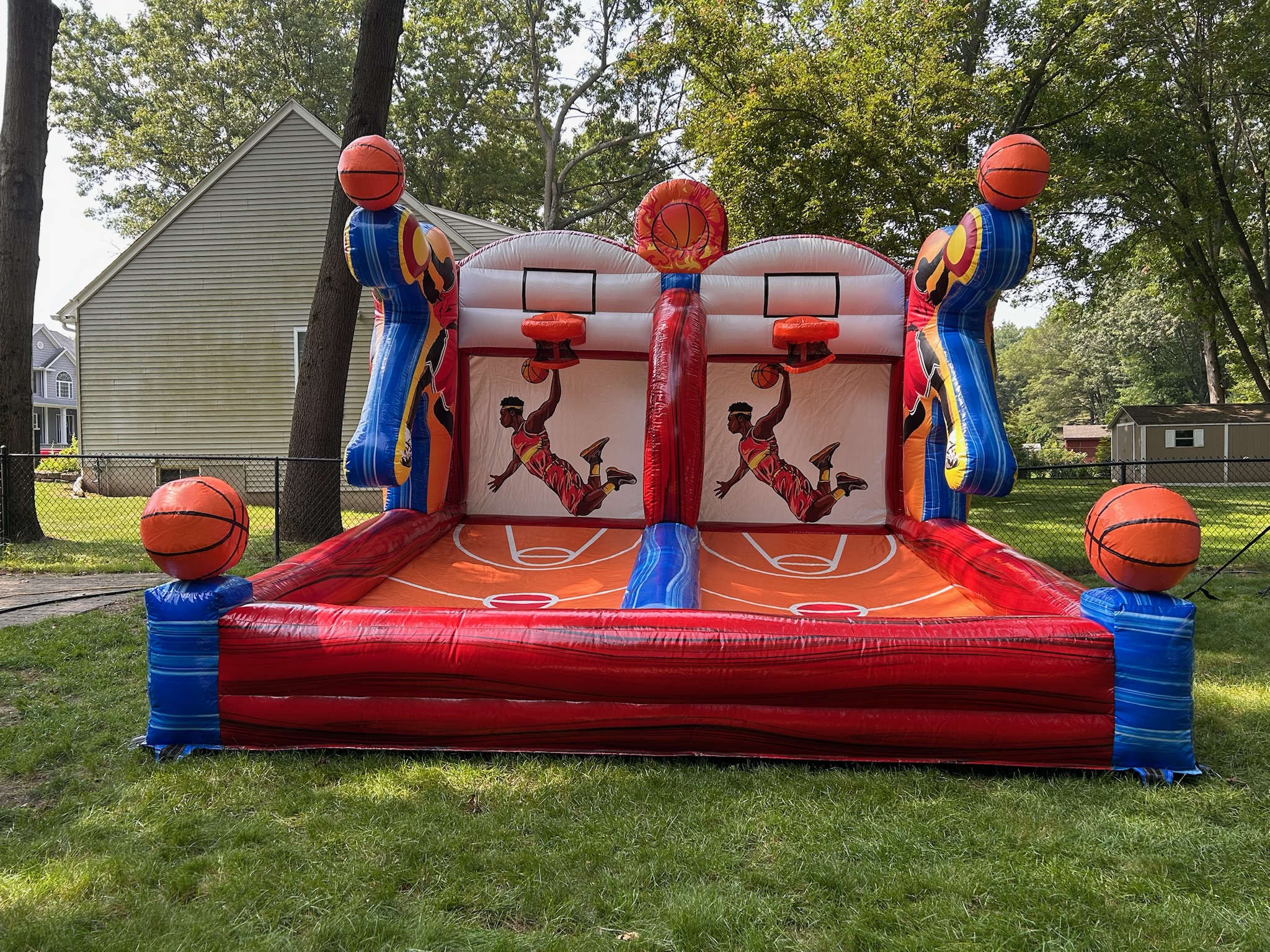 Inflatable basketball game