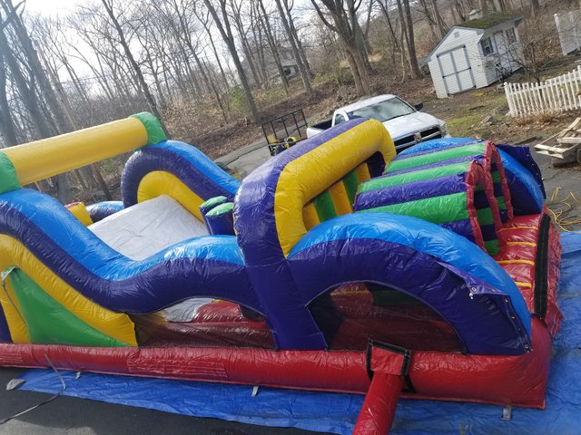 40ft Obstacle Course and Wave Water Slide