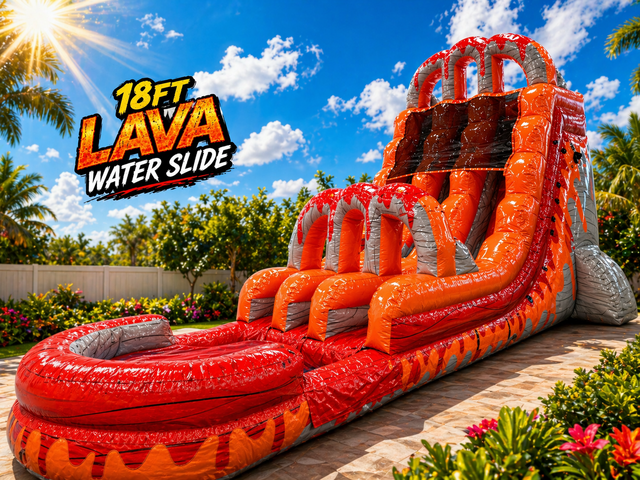 18ft Lava Water Slide Dual Lane