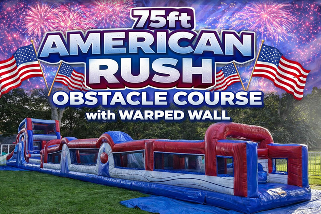 75ft American Rush Obstacle Course with Warped Wall