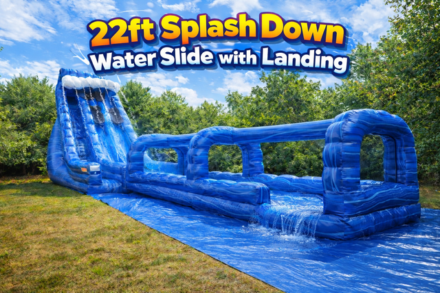 22ft Splash Down Water Slide Dual Lane with landing