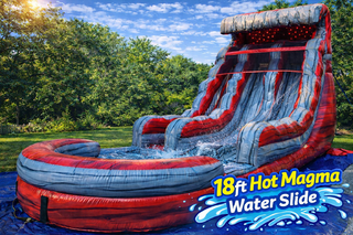 18ft Red Hot Magma Waterslide Dual Lane