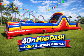 40ft Mad Dash with Slide Obstacle Course