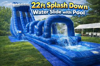 22ft Splash Down Water Slide Dual Lane with pool