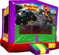 (C) Monster Truck Banner Bounce House purple