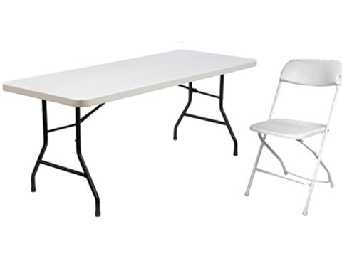 6-foot table, 6 chairs