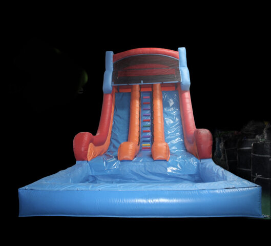 19ft Red and blue dual lane slide