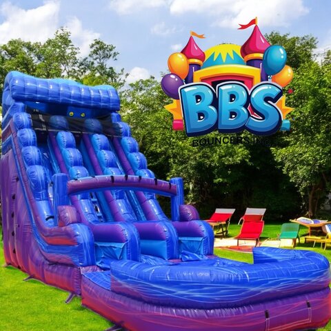 18ft purple and blue double lane with pool