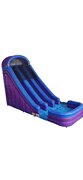 22 ft Double lane purple  water slide with cushioned pad 