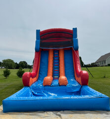 19ft Red and blue dual lane slide