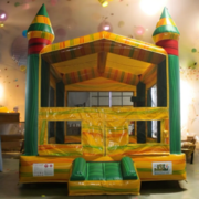 Yellow and green  bounce house 