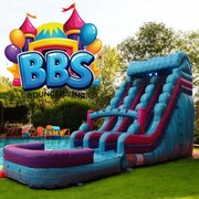 Aqua blue double lane water slide 