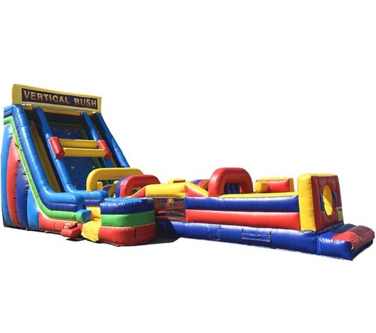 (C) 24ft Vertical Rush Water Slide Obstacle - wet dry beds