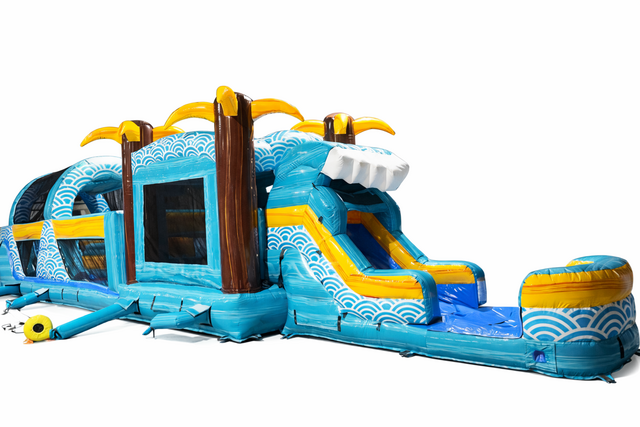 56’ Akua Falls Obstacle Course With Slide Wet / Dry