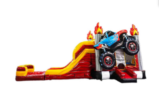 Monster Truck Dual Lane Bounce House Combo