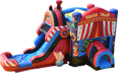 Circus Train Bounce House / Dry Slide Combo