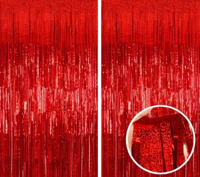 Tinsel Backdrop Red