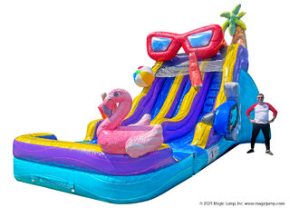 17ft Pool Party Dual Lane Waterslide