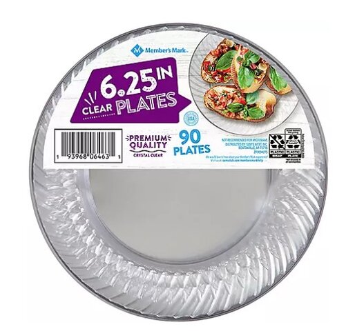 CLEAR PLASTIC PLATES 6.25IN PKG.
