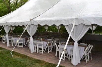 WHITE SIDE POLE DRAPE