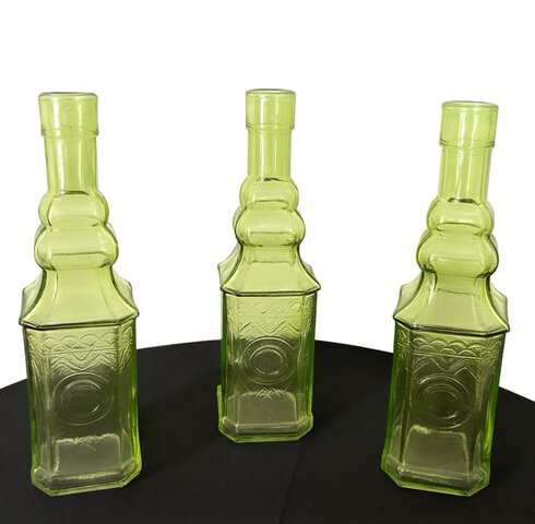 Green Square Vases