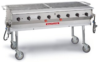 Gas Grill Stainless 5'x2' - Requires 2 Propane Tanks 