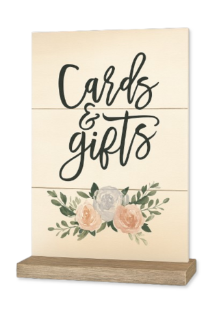 Wooden Cards and Gifts Table Sign