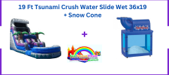  19 Ft Tsunami Crush Water Slide Wet 36x19 + Snoe Cone