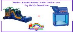  New 4-1 Bahama Breeze Combo Double Lane Dry 14x32 + Snow Cone