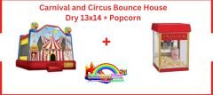 Carnival and Circus Bounce House Dry 13x14 + Popcorn