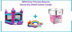 NEW Girly Princess Bounce House Dry 14x14 + Cotton Candy