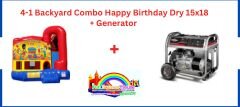  4-1 Backyard Combo Happy Birthday Dry 15x18 + Generator for park