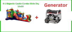 4-1 Majestic Castle Combo Slide Dry 13x30 + Generator for park 