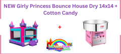 NEW Girly Princess Bounce House Dry 14x14 + Cotton Candy