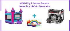 NEW Girly Princess Bounce House Dry 14x14 + Generator for park