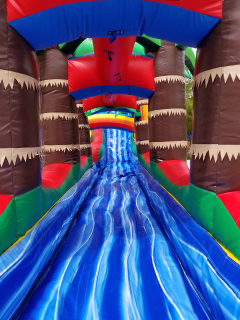 Tropical Fiesta Water Slide with Slip and Slide long view