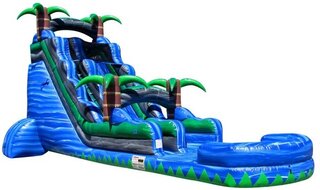 24 FOOT BLUE CRUSH WATERSLIDE w/Deep Pool Best for ages 6+Size 38'L X 14'W X 24'H