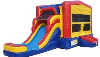 Water Slide & Bounce House ComboBest for ages 4+Size 24'L x 11'W x 13'H **Most Popular Rental**
