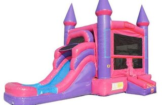 Pink Water Slide & Bounce House ComboBest for ages 4+Size 24'L x 11'W x 13'H