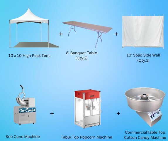10x10 High Peak Tent & Concessions Package