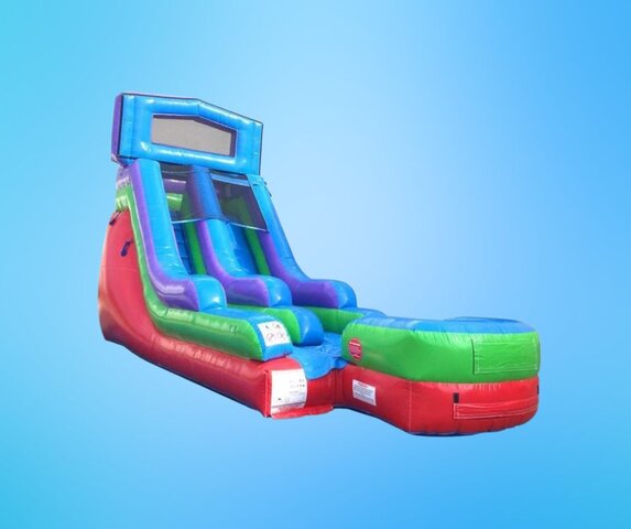 15' Modular Retro Rainbow Inflatable Water Slide
