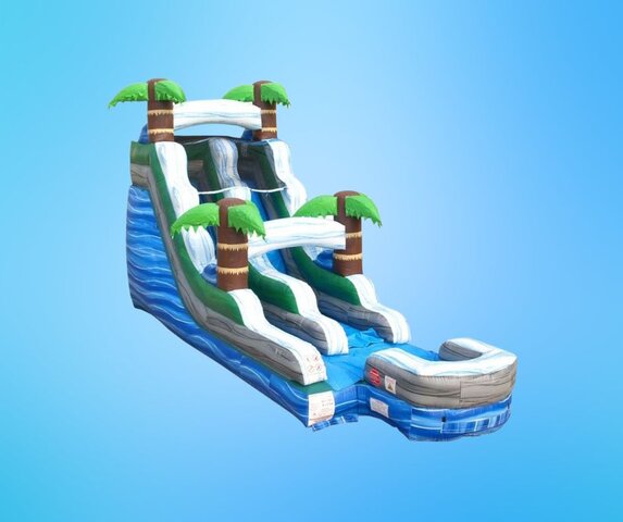 15' Tropical Marble Inflatable Water Slide