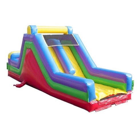 30' Retro Rainbow Inflatable Rock Climb Obstacle Slide